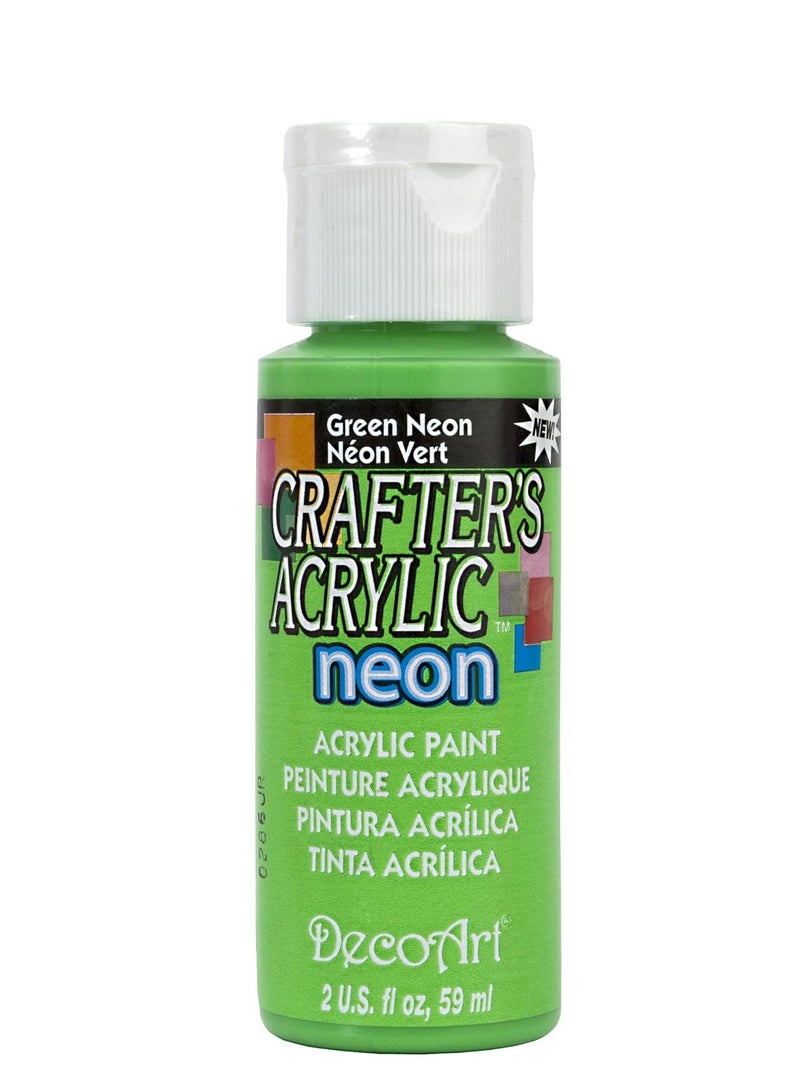 Crafter's Acrylic All Purpose Paint 2 Ounces-Green Neon