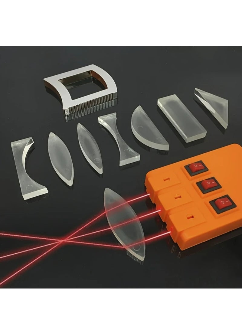 Geometric Optics Experiment Kit Optical Lens Kit Convex Concave Lens Light Refract Reflect Physics Teaching Middle School Physics Lab Supplies - Image 1