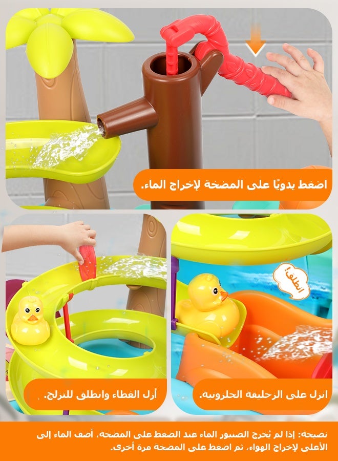 Sunbath Play Sink with Running Water,Kids Kitchen Sink Toys,Pool Floating Fishing Toys With Manual Faucet for Water Play, Children's Play Kitchen Gift for Boys Girls 4+6 Years Old - Image 4