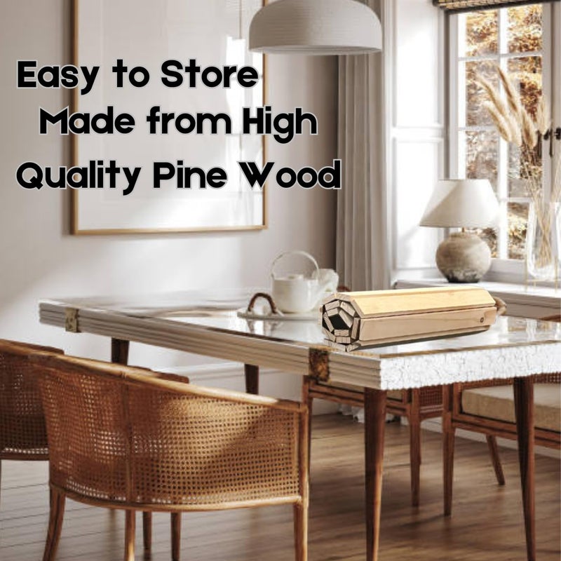 TVM Sofa Armrest Tray (Set of 2) | Pine Wood | Flexible and Foldable Couch Tray | Dining Table Mat | Suitable for Food, Drinks, Snacks, Cup 40 x 27 x 1.3 cm | Handcrafted in India - Image 3