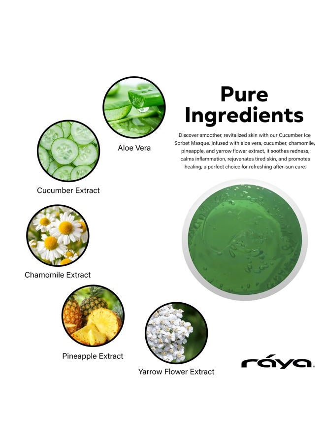 Raya Cucumber Ice Sorbet Masque (608) | Cooling Facial Gel Mask & Soothing Cucumber Extract, for Hydrating, Calming, Revitalizing & Refreshing All Skin Types, Great for Post-Sun Treatment - 120 ml - Image 2