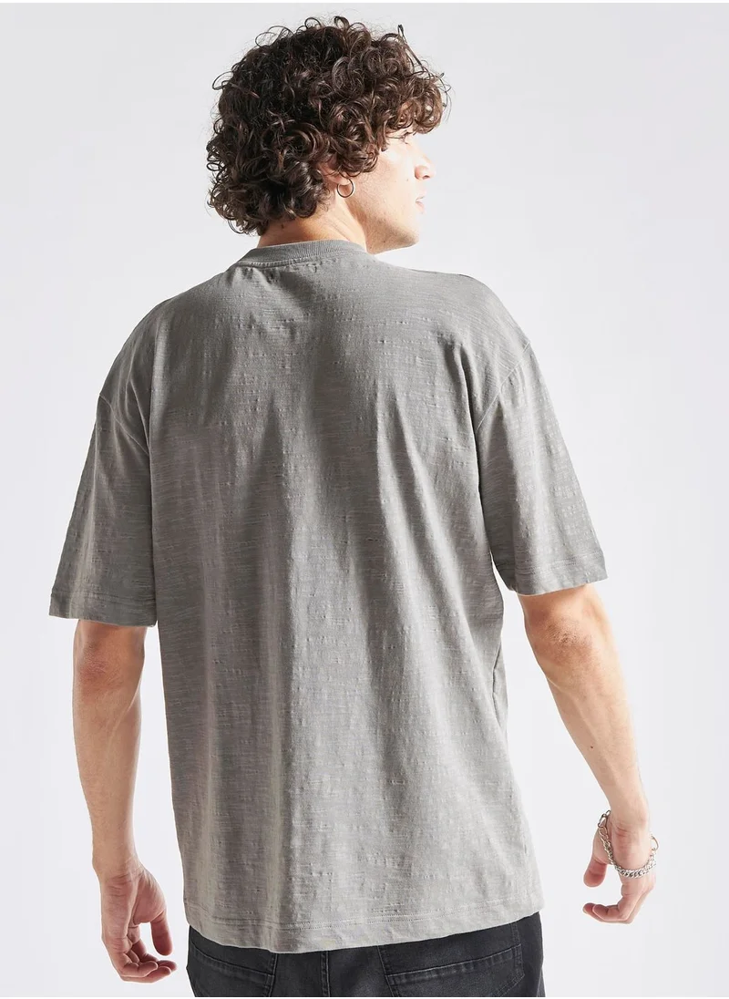 FAV Textured Crew Neck T-Shirt