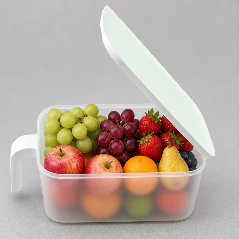 RAIS GLOBAL 3-Piece Refrigerator Organizer 4.5L | Stackable Fridge Storage Containers with Lids & Handle | Freezer Safe Fruit & Vegetable Storage Boxes | Transparent - Image 3