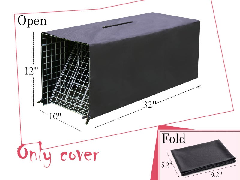 Rockever Live Animal Trap Cage Cover, Cat Trap Cover for Stray Cats 32 Inch Folding Skunk Trap with Real Door for Raccoons, Opossums, Groundhogs, Skunks, Feral Cats, Squirrels (Only Cover) - Image 2