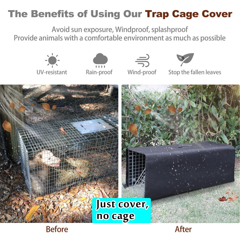 Rockever Live Animal Trap Cage Cover, Cat Trap Cover for Stray Cats 32 Inch Folding Skunk Trap with Real Door for Raccoons, Opossums, Groundhogs, Skunks, Feral Cats, Squirrels (Only Cover) - Image 5