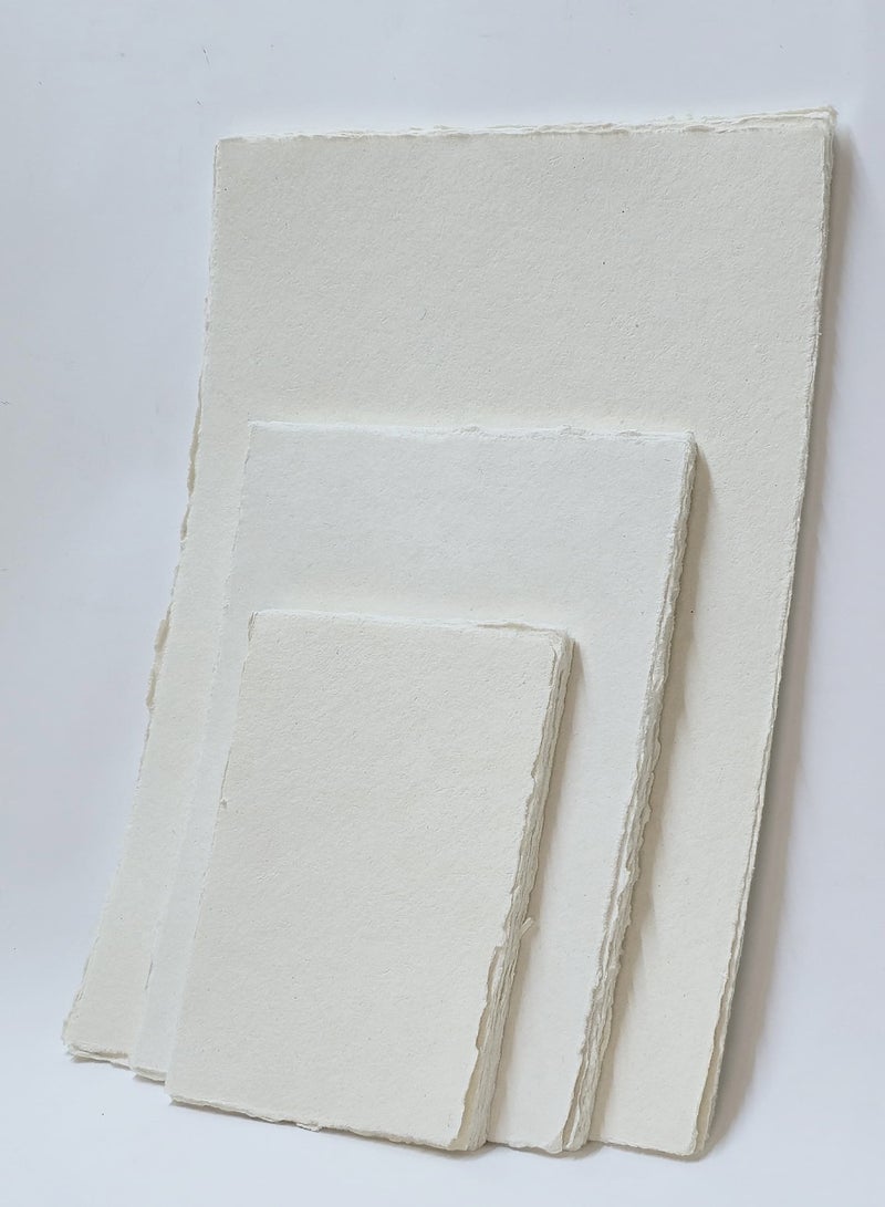cartogivz Off-White Deckle Edge Cotton Paper (20sheets) - Image 2