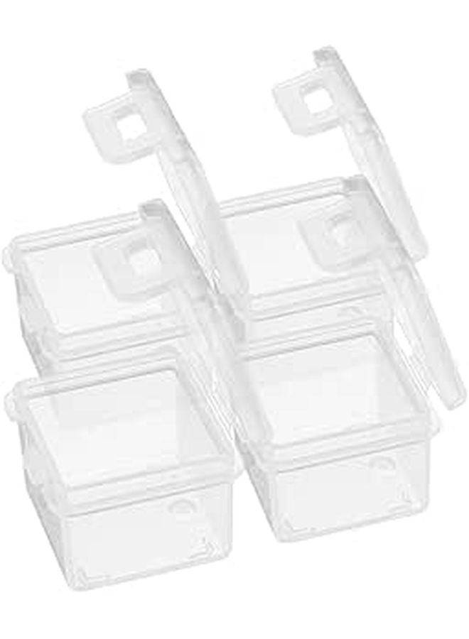 4Pcs Clear Plastic Cheese Slice Containers with Flip Lids for Fridge Organization - Image 1