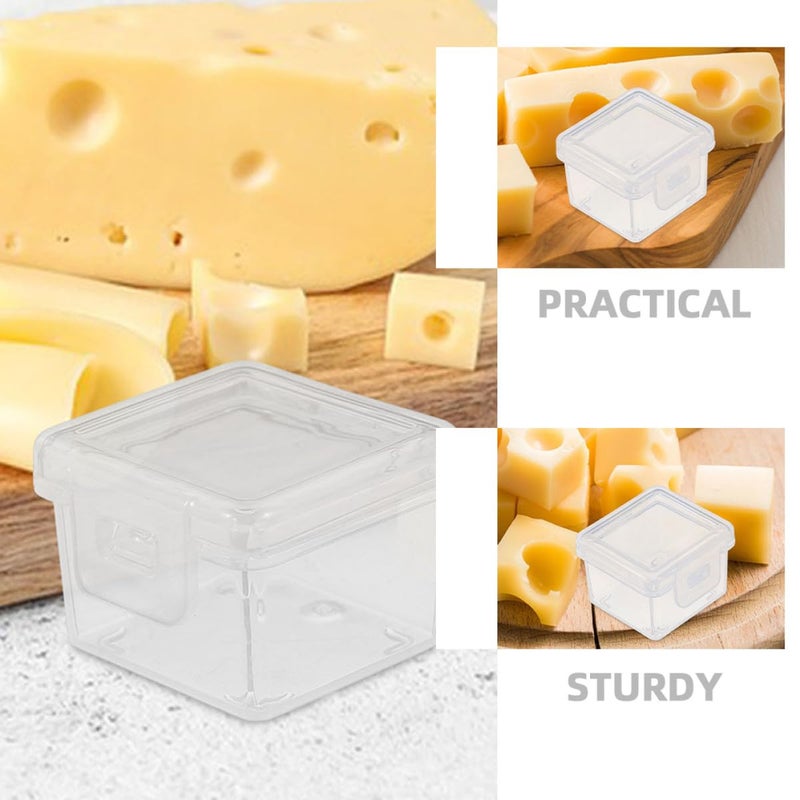 4Pcs Clear Plastic Cheese Slice Containers with Flip Lids for Fridge Organization - Image 4