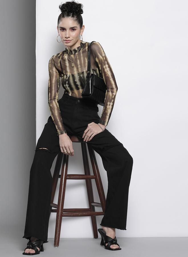 SASSAFRAS Black High-Rise Slim Fit Distressed Jeans - Image 4