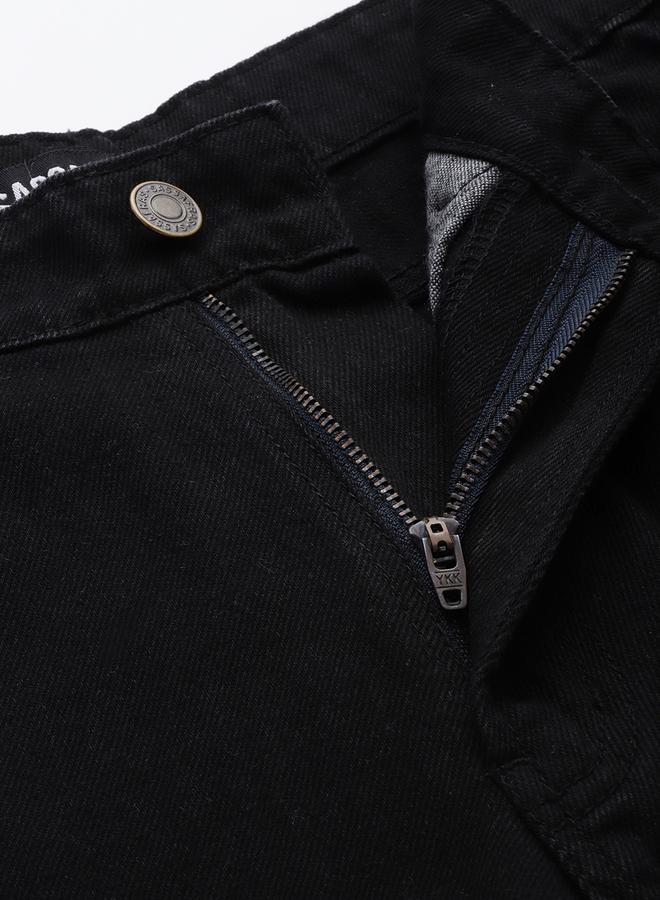 SASSAFRAS Black High-Rise Slim Fit Distressed Jeans - Image 5