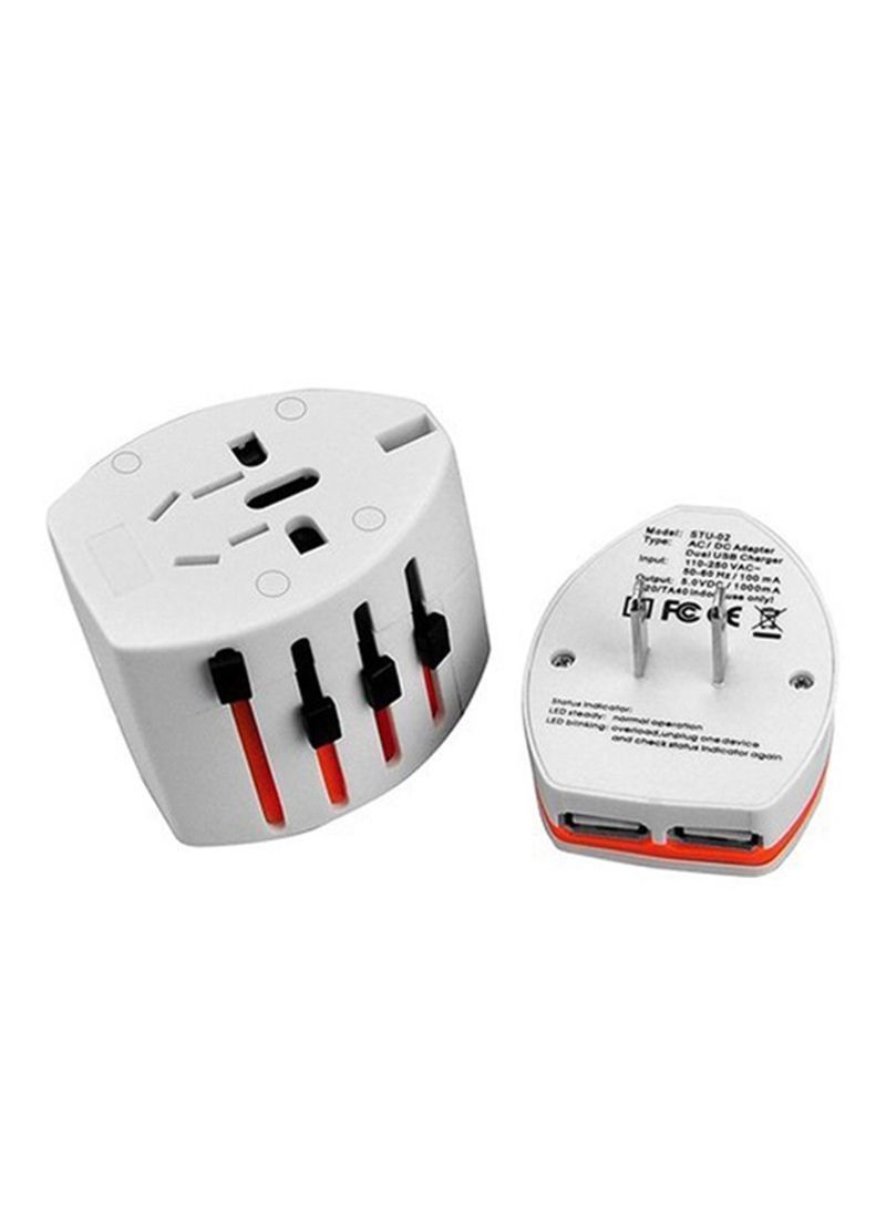 NIBEMINENT Universal Travel AC Adapter Power Plug White - Image 1