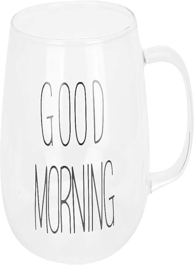 Spaceshoop 1Pcs Letter Print Creative Glass Coffee Mugs Transparent Breakfast Milk Cup Glass Tea Drinks