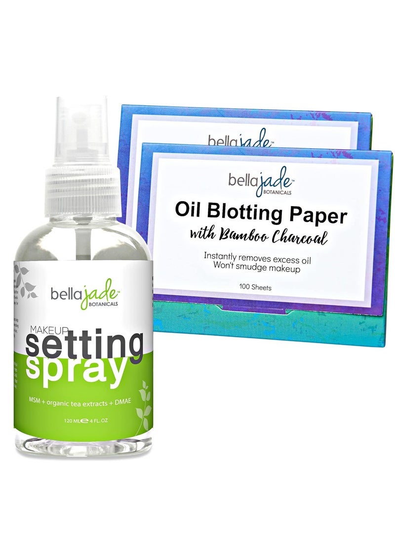 Bella Jade - Makeup Setting Spray and Oil Blotting Sheets Bundle - Image 1