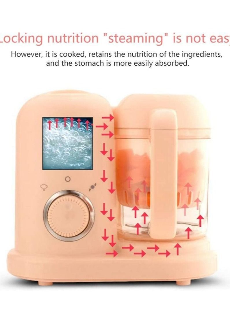 Baby Food Blender Electric Steamer Food Supplement Cooking Mixing  Grinder Cooking Pink  - Image 2