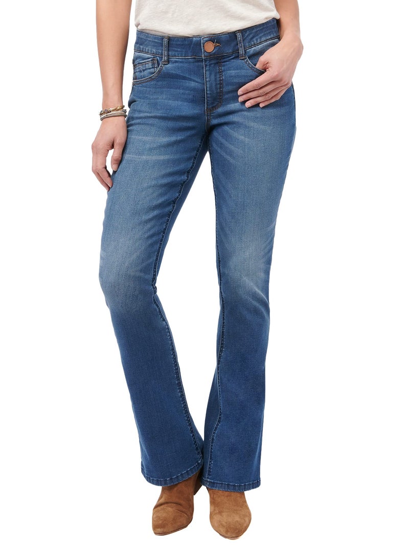 Democracy womens Democracy Women's Plus-size "Ab"solution Itty Bitty Boot Jeans, Blue Artisanal, 14 Plus - Image 1