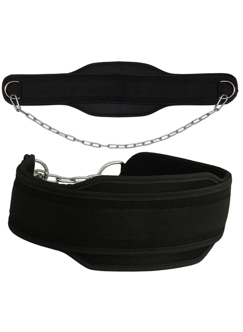 SYOSI Weight Lifting Belt, Chain Fitness Dip Belt for Weightlifting Neoprene Support Weighted Pull Up Belt With Heavy Duty Steel Chain for Men Added Weight Training, Squat, Deadlift, Bodybuilding - Image 3