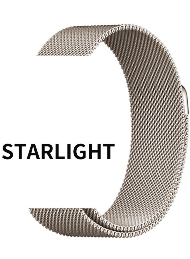 Stainless Steel  Loop Apple Watch Band 38mm/40mm/41mm, iWatch Magnetic Clasp Strap Replacement Band, Apple Watch Wrist Strap for iwatch Series Ultra SE Series 9/8/7/6/5/4/3/2/1(starlight) - Image 2