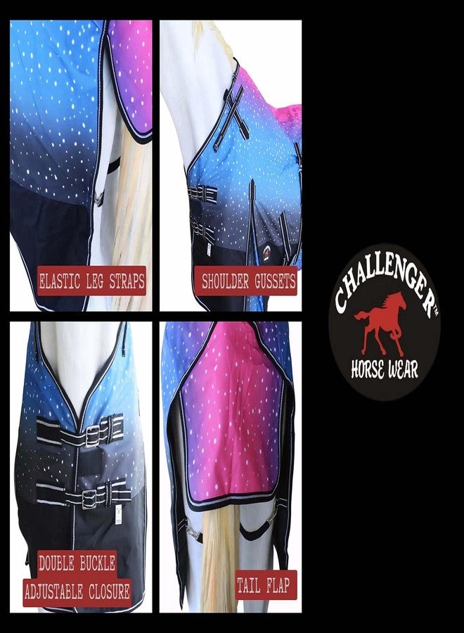تشالنجر بطانية شتوية خفيفة مقاومة للماء للخيول، مصنوعة من قماش 1200D، مقاس 64 بوصة، رقم الموديل 391B - Image 5
