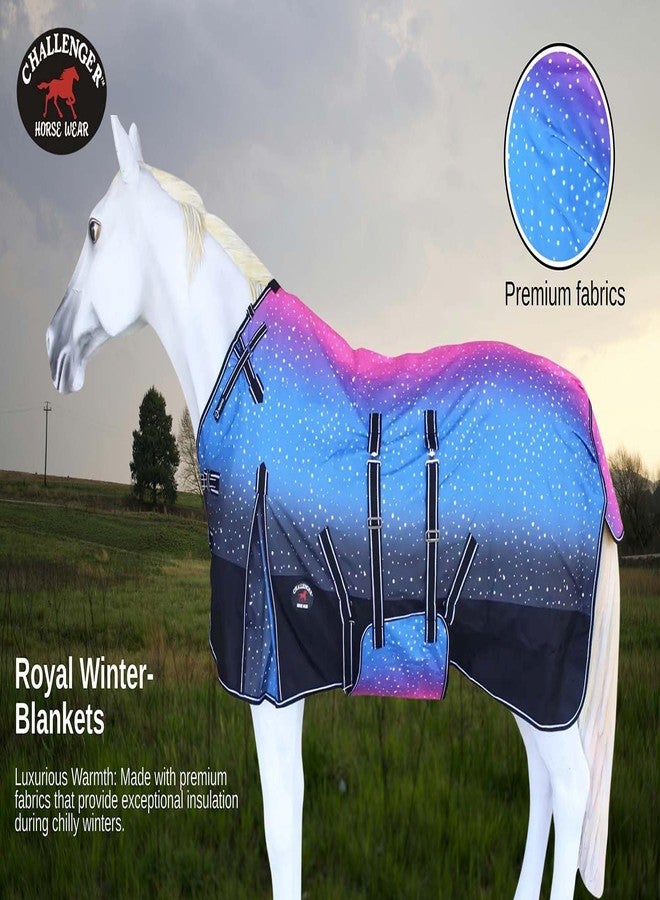 تشالنجر بطانية شتوية خفيفة مقاومة للماء للخيول، مصنوعة من قماش 1200D، مقاس 64 بوصة، رقم الموديل 391B - Image 2