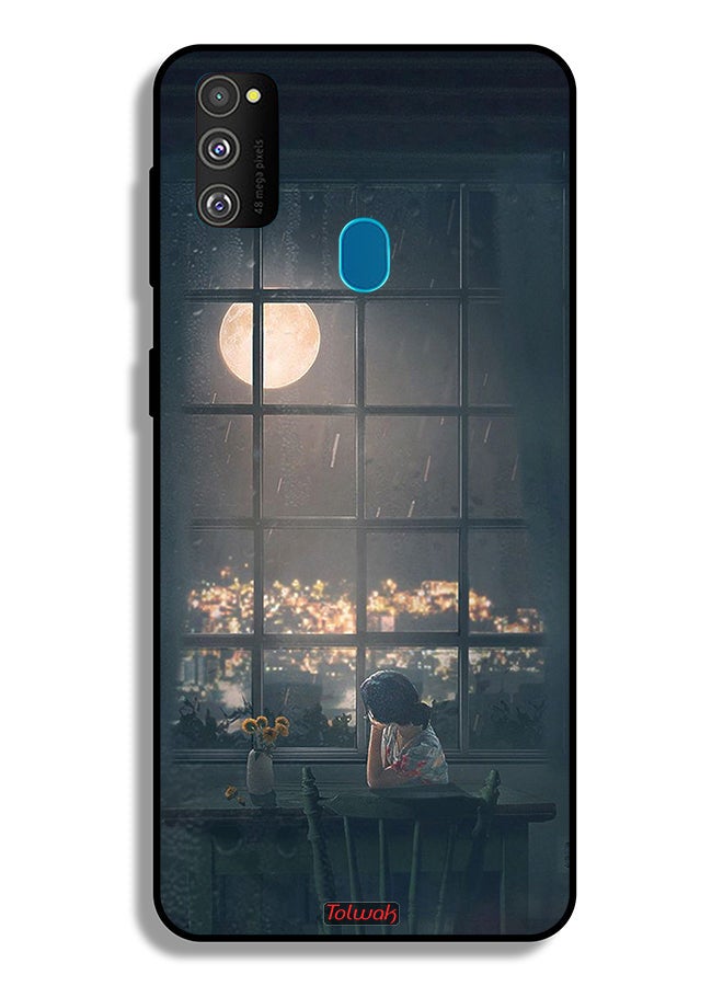 Tolwak Samsung Galaxy M30s Protective Case Cover Looking At Moon Art - Image 2