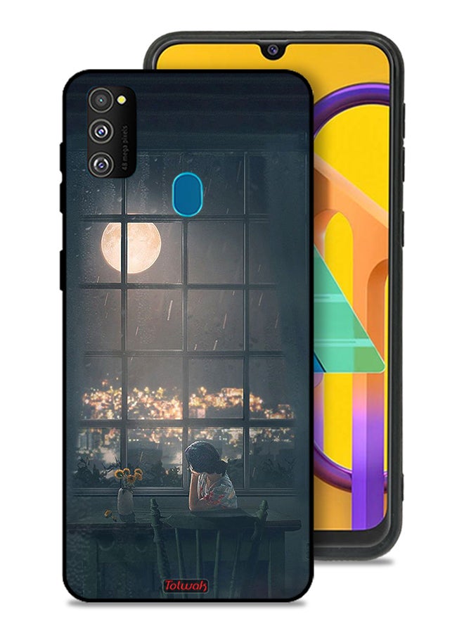 Tolwak Samsung Galaxy M30s Protective Case Cover Looking At Moon Art - Image 1