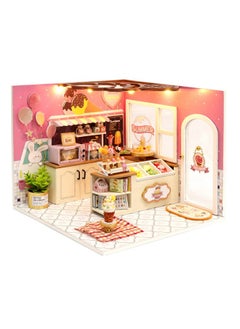 Flever Flever Dollhouse Miniature DIY House Kit Creative Room with Furniture for Romantic Valentine's Gift (Happiness ice Cream Shop)  - Image 1