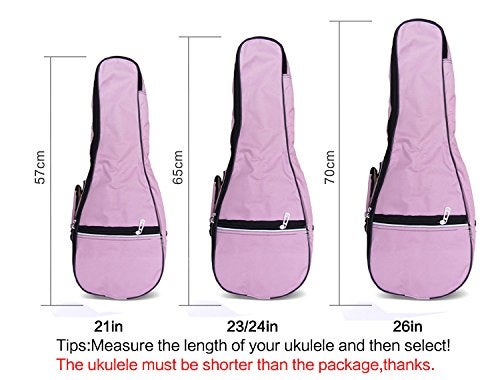 HOT SEAL Waterproof Durable Colorful Ukulele Case Bag with Storage (23/24in, pink) - Image 5