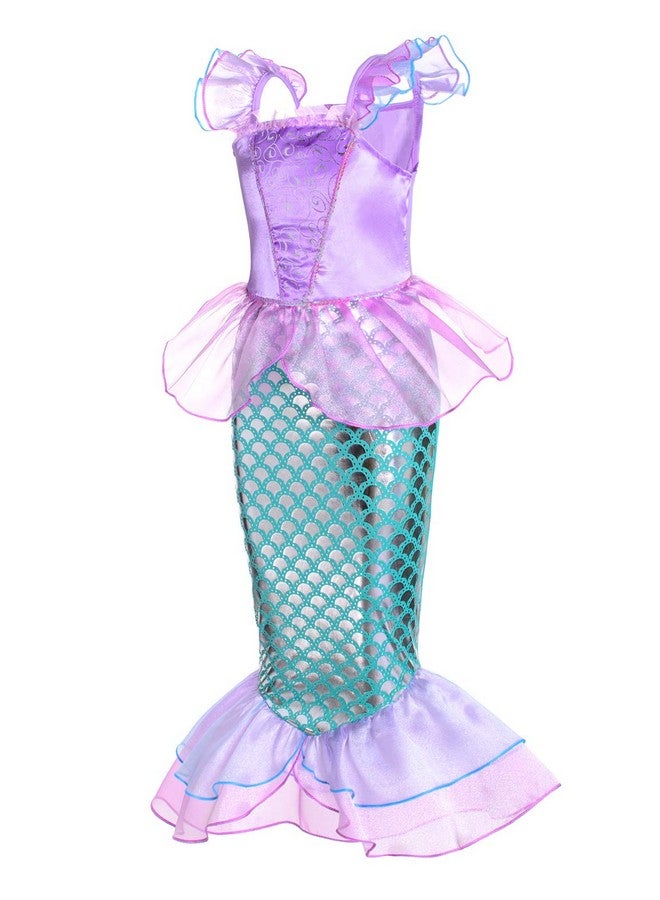 Joy Join Joy Join Little Girls Princess Mermaid Costume for Girls Dress Up Party with Wig,Crown, Mace Pink 4T 5T  - Image 4