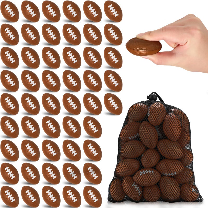 HIKIMA 50 Pcs Mini Foam Sports Balls Sport Party Favors Football Stress Balls Foam Sports Footballs for Party Decoration Supplies School Carnival Reward - Image 3