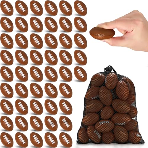 HIKIMA 50 Pcs Mini Foam Sports Balls Sport Party Favors Football Stress Balls Foam Sports Footballs for Party Decoration Supplies School Carnival Reward - Image 1