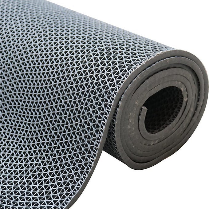 DRAINAGE NON SLIP FLOOR MAT 300 X 90CM 55MM THICK COMMERCIAL WATERPROOF FLOOR MAT SSHAPED HOLLOW ANTI SLIP DOOR MAT GREY HEAVY DUTY RUBBER MAT FOR BATHROOM HOTELS KITCHEN
