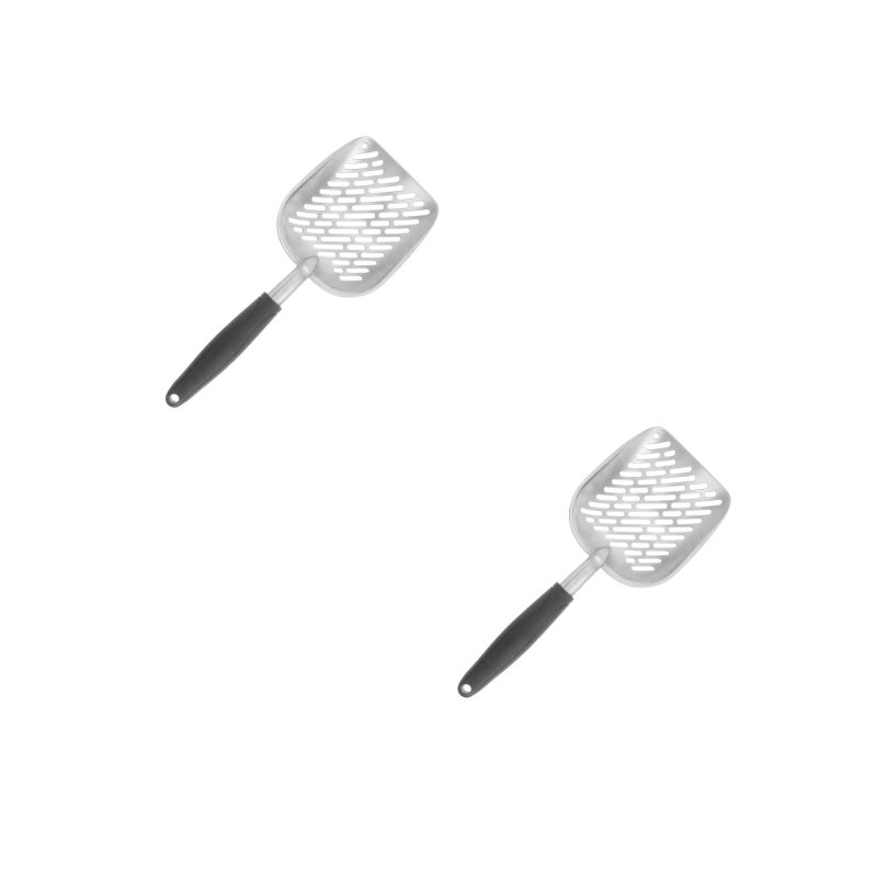 2pcs Handle Pet Kitty Dog Litter Scooper Metal Pet Sift Shovel ( ) - Image 1