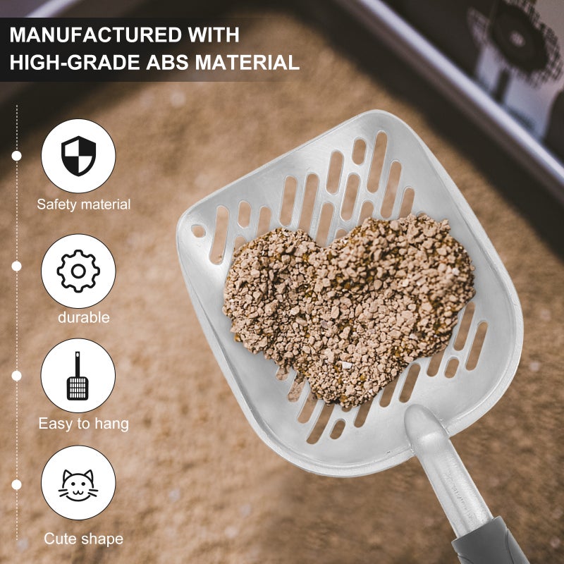 2pcs Handle Pet Kitty Dog Litter Scooper Metal Pet Sift Shovel ( ) - Image 2