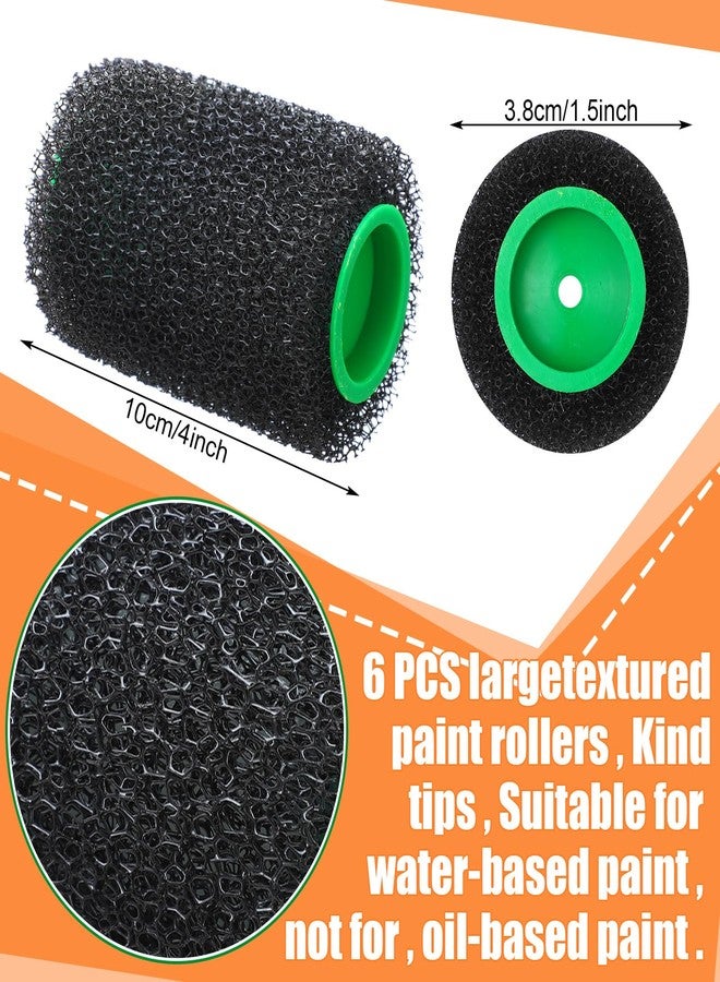 GlikCeil 6 Pcs 4 Inch Paint Roller with Foam Covers Mini Textured Paint Roller for Bed Liner Truck Coating Create Texture Effect - Image 3