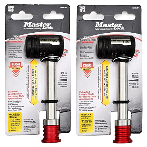 Master Lock Receiver/Hitch Lock - Extra Long Shaft Two (2) Locks Keyed Alike 1469KA-2 - Image 3