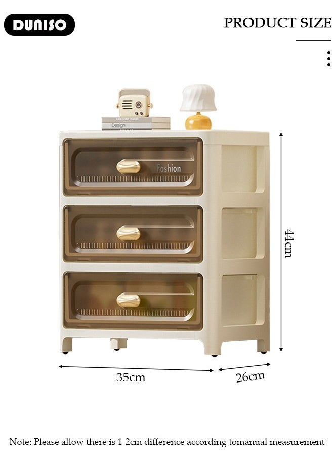 DUNISO - 3 Layer Drawer Storage Cabinet, Storage Organizer Drawer, Drawer Stackable Storage Bins, Closet Organizers and Storage Cabinet, Collapsible Storage Bins, Bedroom, Sitting Room, Bathroom, Living Room - Image 1