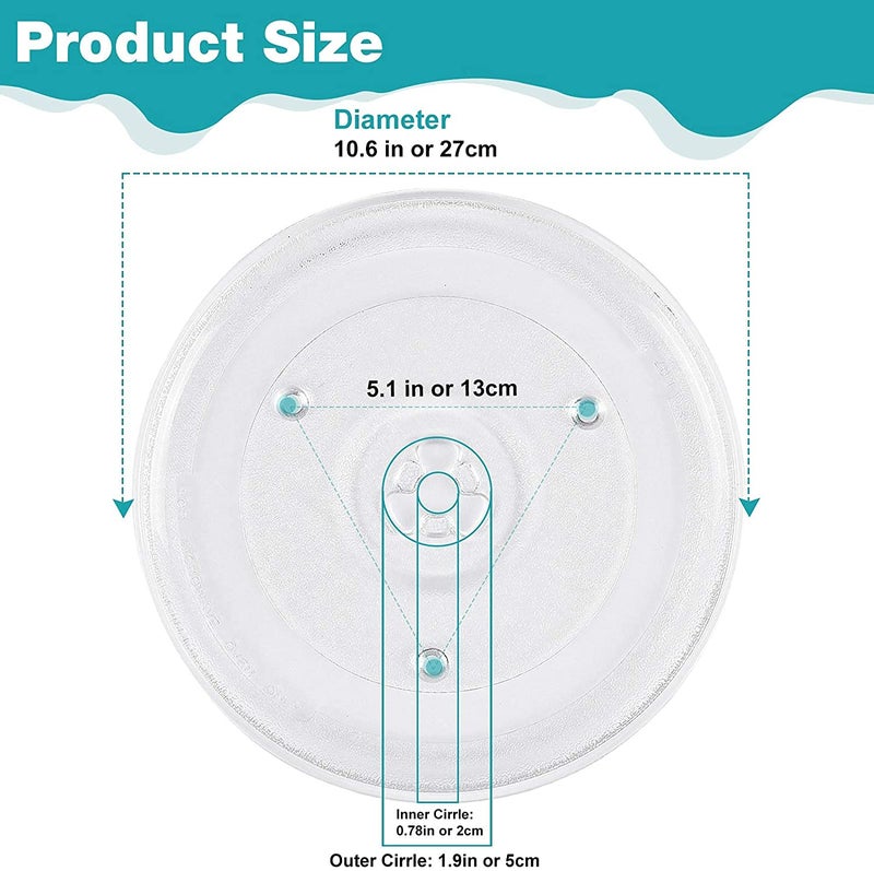 WHITEFLIP WHITEFLIP Microwave Oven Glass Plate Cooking Tray Rotating Turntable Plate Compatible for Haier HIL2080EGC Microwave Oven Not For Samsung Microwave  - Image 2