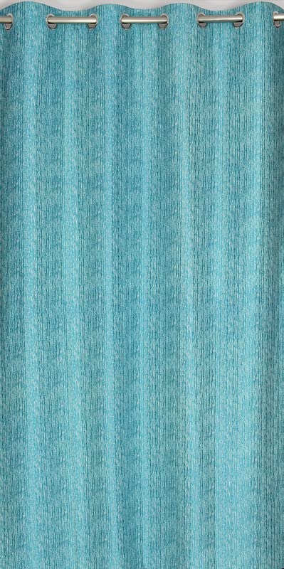 Exporthub Set of 2 Piece Heavy Quality Polyester Texture Design Aqua Blue Color Eyelet Door Curtains Door 7 feet Long EHSPR921_74 - Image 3