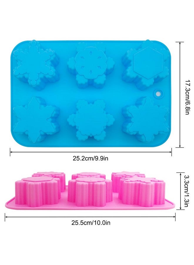 دانزي إكس قالب رقاقات الثلج من السيليكون، مجموعة من 3 قطع من DanziX، قالب صابون كيك سيليكون على شكل رقاقات ثلج، قوالب عيد الميلاد المصنوعة يدويًا - أشكال رقاقات ثلج غنية - Image 3