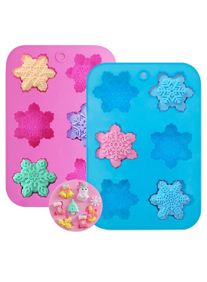 دانزي إكس قالب رقاقات الثلج من السيليكون، مجموعة من 3 قطع من DanziX، قالب صابون كيك سيليكون على شكل رقاقات ثلج، قوالب عيد الميلاد المصنوعة يدويًا - أشكال رقاقات ثلج غنية - Image 1