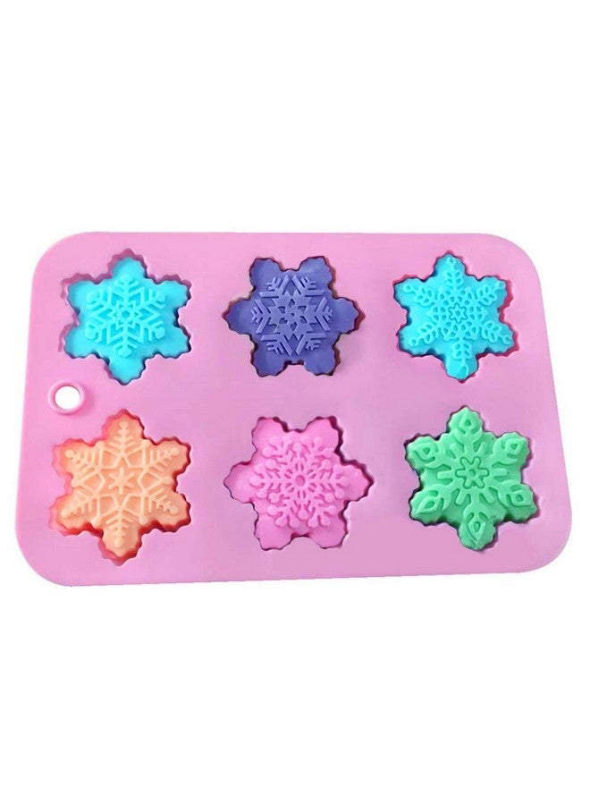 دانزي إكس قالب رقاقات الثلج من السيليكون، مجموعة من 3 قطع من DanziX، قالب صابون كيك سيليكون على شكل رقاقات ثلج، قوالب عيد الميلاد المصنوعة يدويًا - أشكال رقاقات ثلج غنية - Image 5
