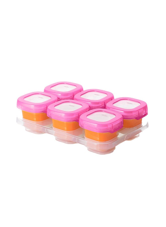 OXO TOT Baby Blocks Freezer Storage Containers (2Oz) - Pink - Image 1