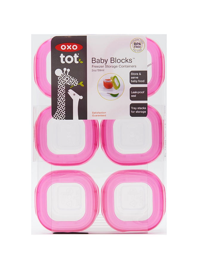 OXO TOT Baby Blocks Freezer Storage Containers (2Oz) - Pink - Image 2