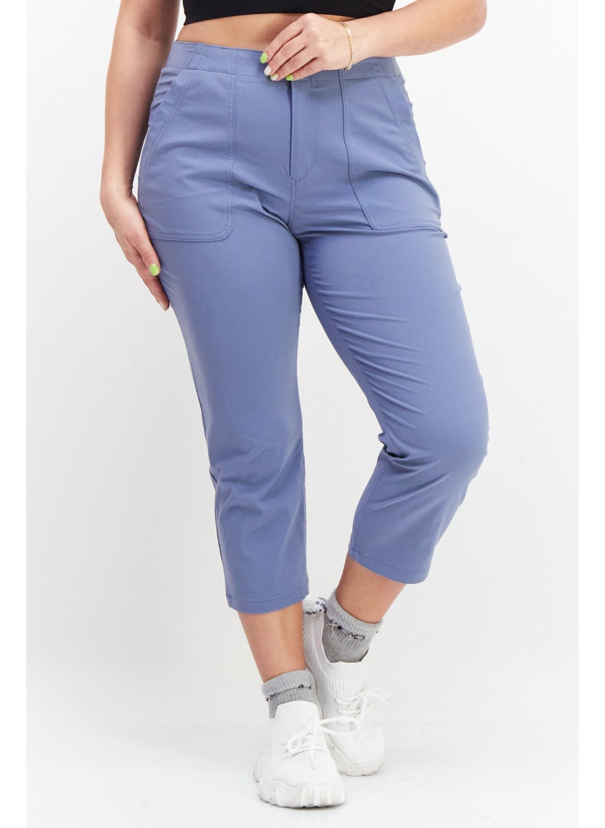 Eddie Bauer Women Regular Fit Solid Pants, Dusty Blue  - Image 1