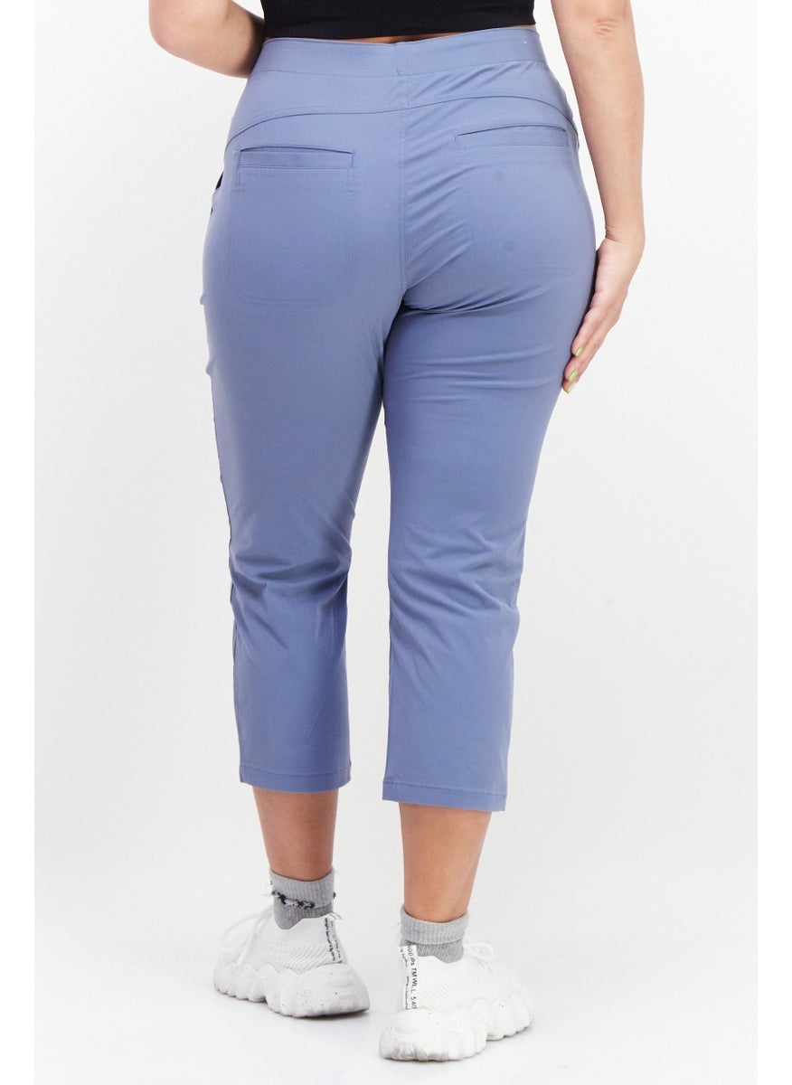Eddie Bauer Women Regular Fit Solid Pants, Dusty Blue  - Image 3