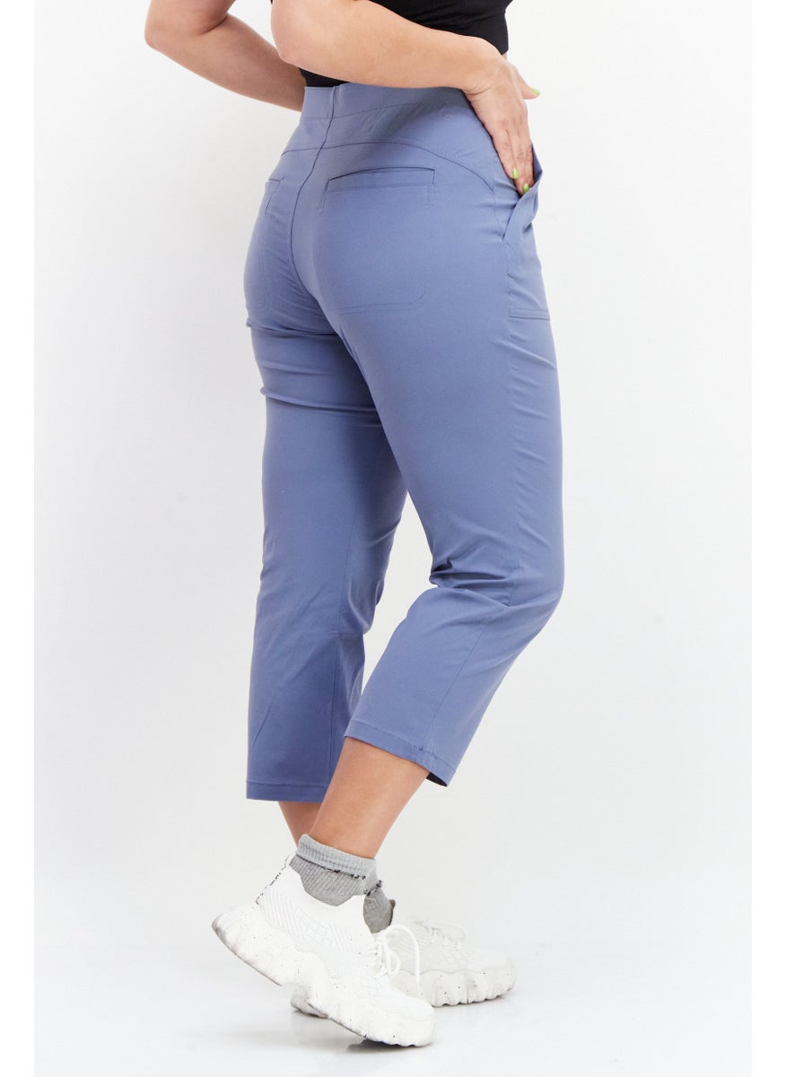 Eddie Bauer Women Regular Fit Solid Pants, Dusty Blue  - Image 4
