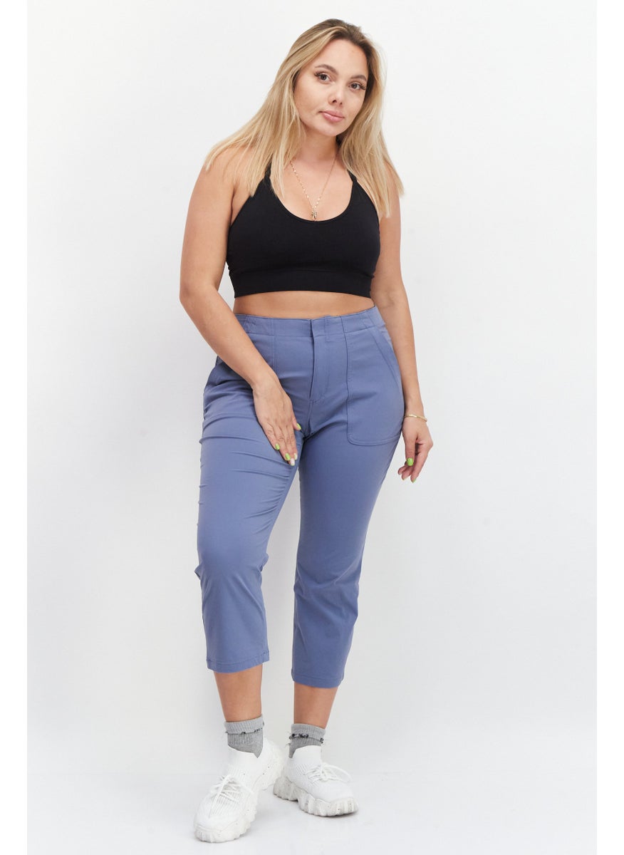 Eddie Bauer Women Regular Fit Solid Pants, Dusty Blue  - Image 2