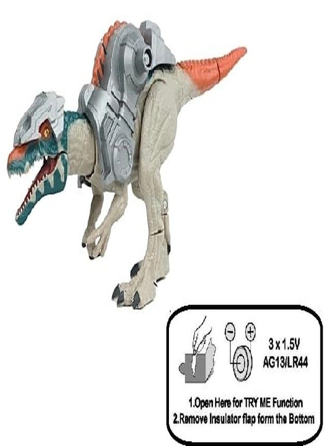 De-Lite Action Figures PVC Anime Movable Collectible Model Statue Toys (Light & Sound Armor Spino-Trex Dinosaur World Rebirth Collection Figure Super Premium Articulation, 15x30 cm) - Image 3