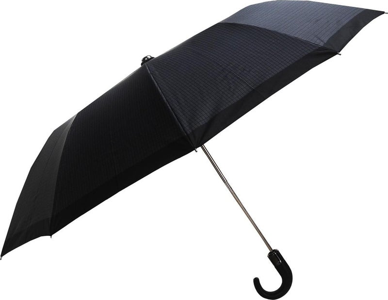 April Cane Handle Luxury Umbrella Semi Automatic Mini Square Striped Smoked  - Image 1