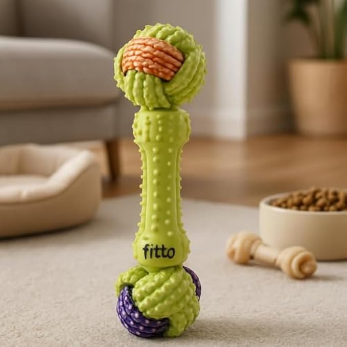 Fitto Dog Rope Toy 24x6.5cm - Assorted Color Durable Chew Tug Toy for Small Medium Dogs Puppies - Fetch, Dental Clean, Interactive Pet Toy - Image 2